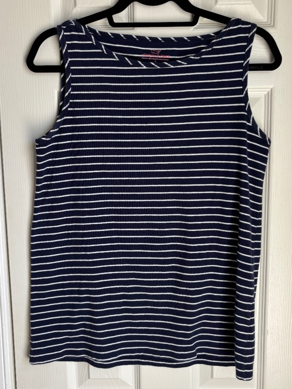 Vineyard Blue & White Striped Nautical Boat Neck